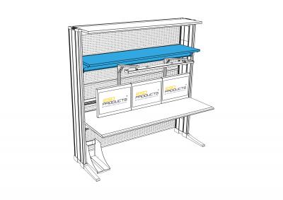 ESD Superstructure System 1800 x 500 mm Knurr Vertiv Workstations Elicon Consoles ESD Products